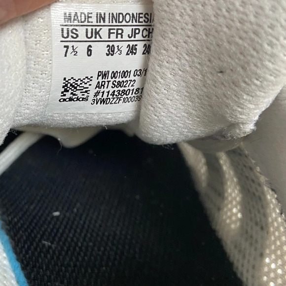 Adidas running cloud foam grey white 3  stripe shoes Sz 7.5 - Picture 9 of 10